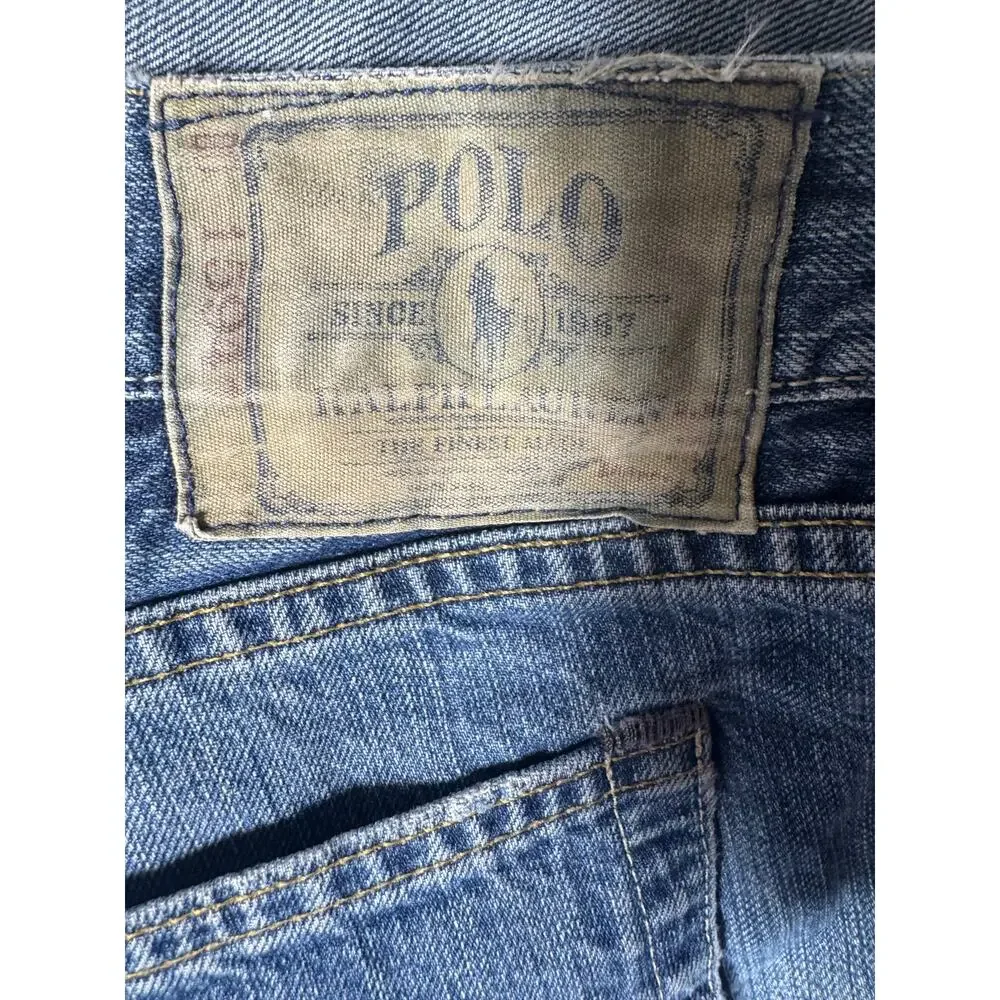 Polo Ralph Lauren Straight Jeans Mens 38/30 Blue Denim Classic Fit 5-Pocket Logo